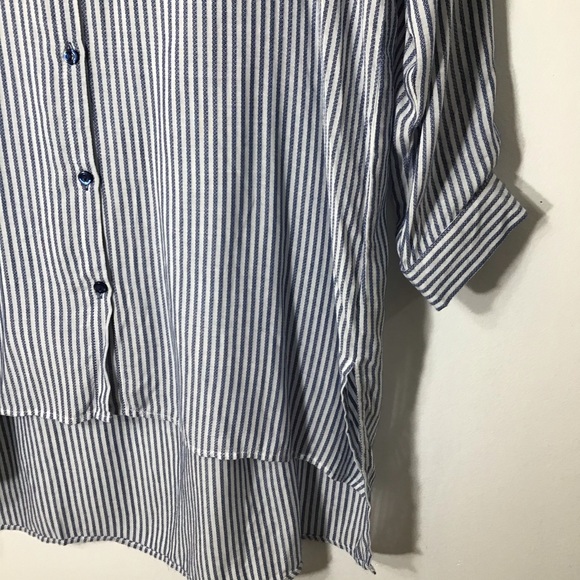 Soft Surroundings Small Shirtdress Blue Stripe - Picture 3 of 4
